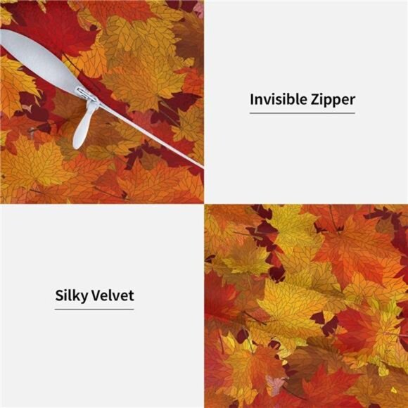 Fall Maple Leaves Throw Pillow Covers 18x18 Set of 2 Autumn‎ Decorative - Picture 6 of 8
